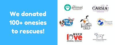 Paw It Forward: Over 100 onesies were donated to rescues!